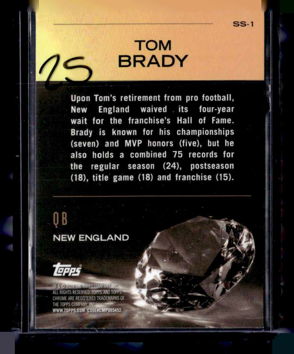 2024 Topps Chrome #SS-1 Tom Brady Sunday Swag Green Refractor #/99