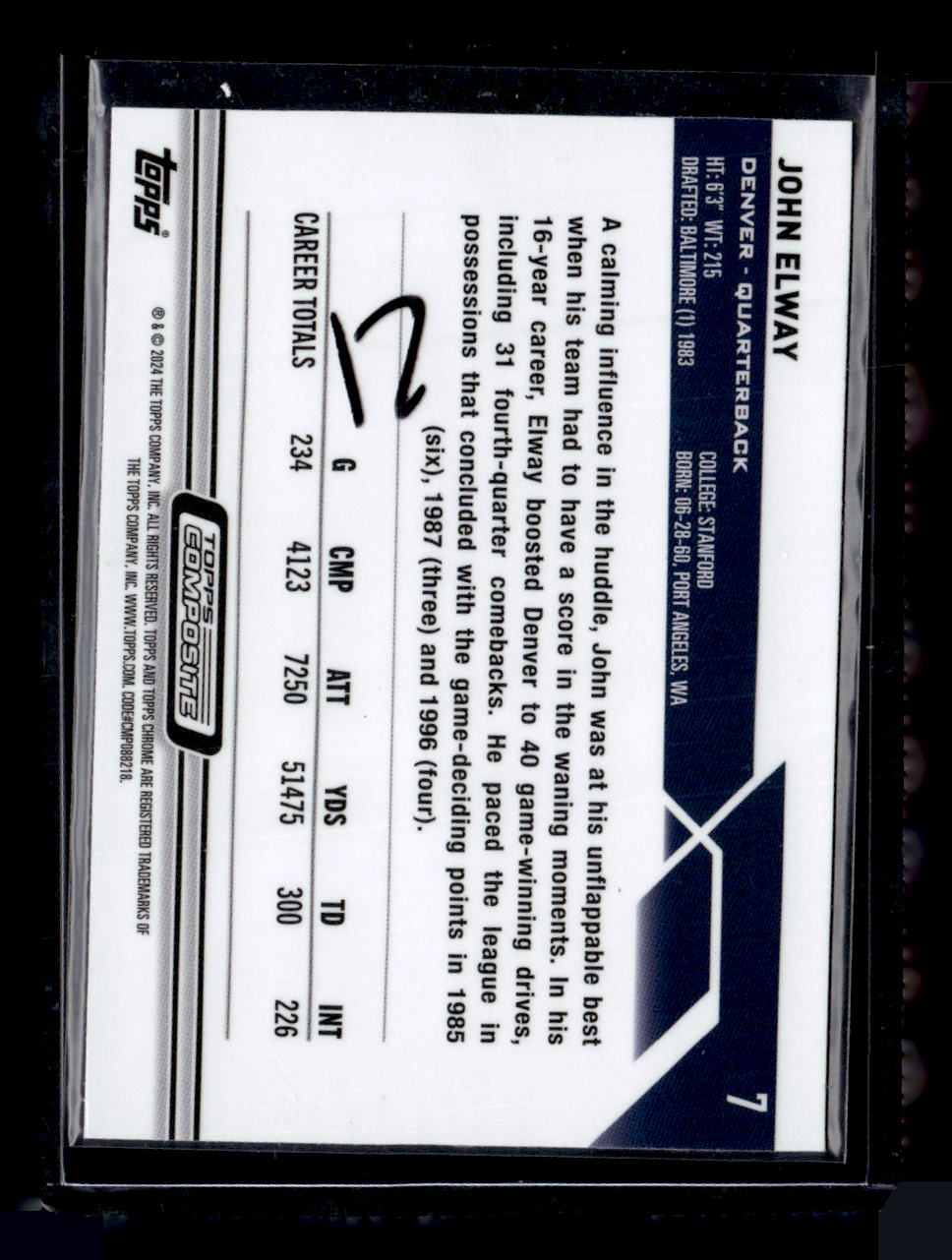 2024 Topps Chrome #7 John Elway Divergent Refractor