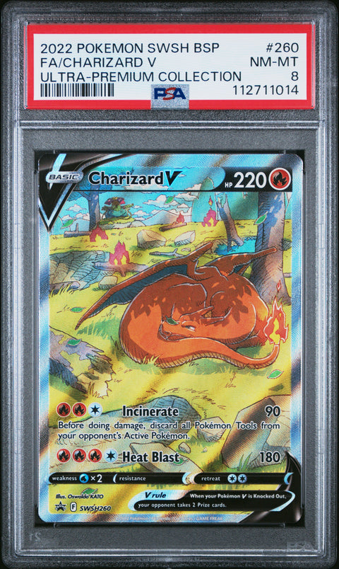 2022 Pokemon Swsh Black Star Promo Fa/Charizard V #260 PSA 8