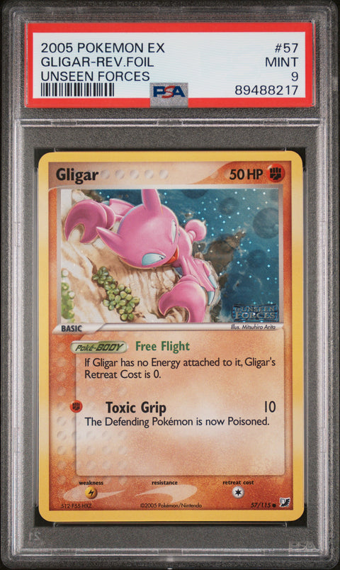 2005 Pokemon Ex Unseen Forces #57 Gligar-Rev.Foil Unseen Forces PSA 9