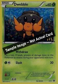 Pokemon,McDonald's Promos 2012,Dwebble - 3/12 - 003/012,Holofoil,Near Mint — Sample Image, Not Actual Card