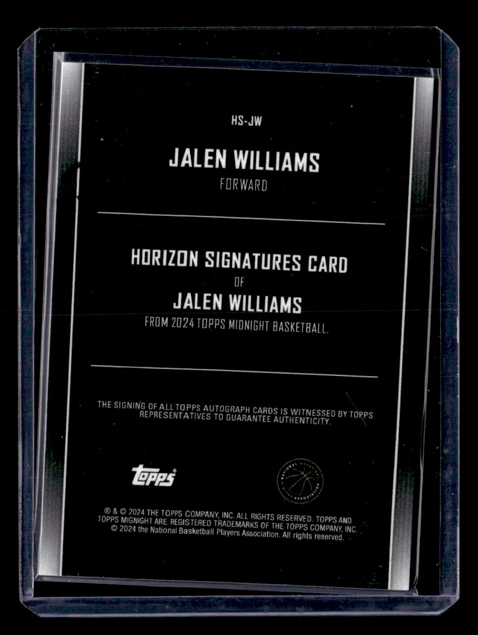 2024 Topps Midnight #HS-JW Jalen Williams Horizon Signature /199