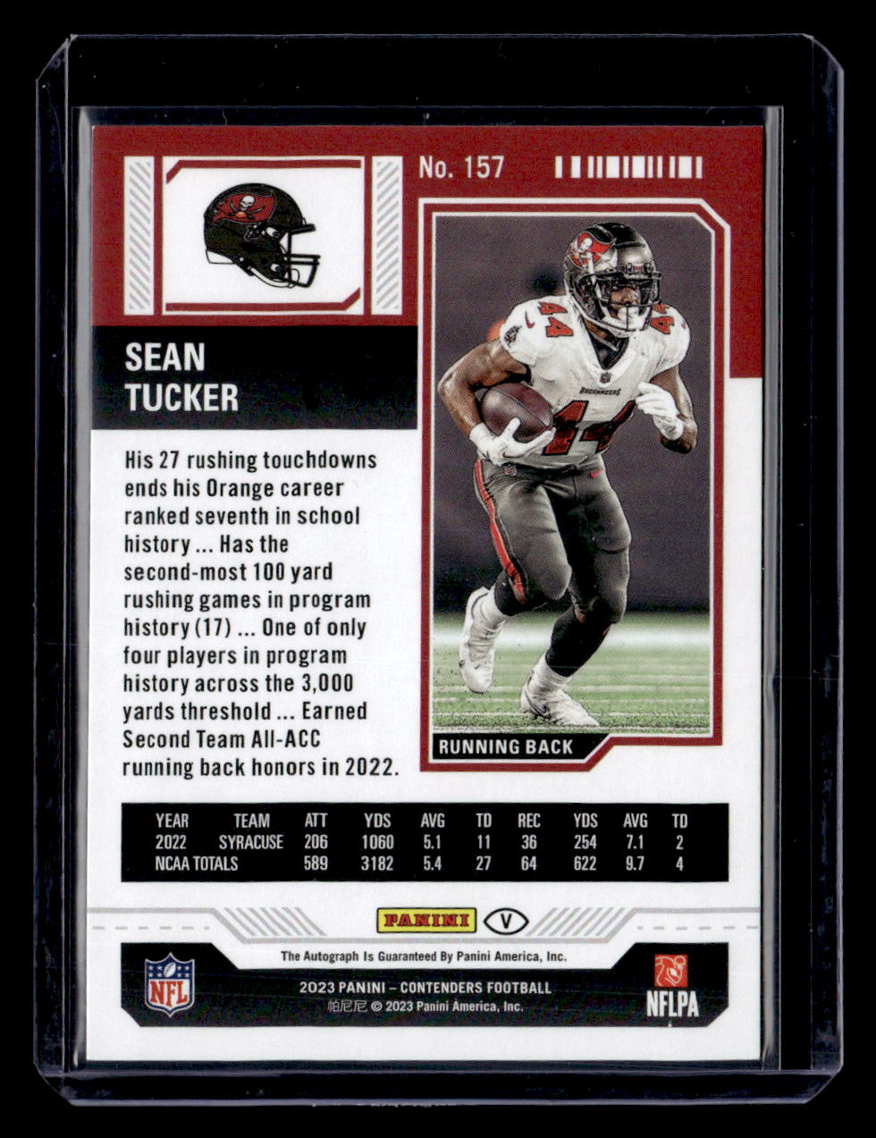 2023 Panini Contenders #157b Sean Tucker Playoff Ticket #/149
