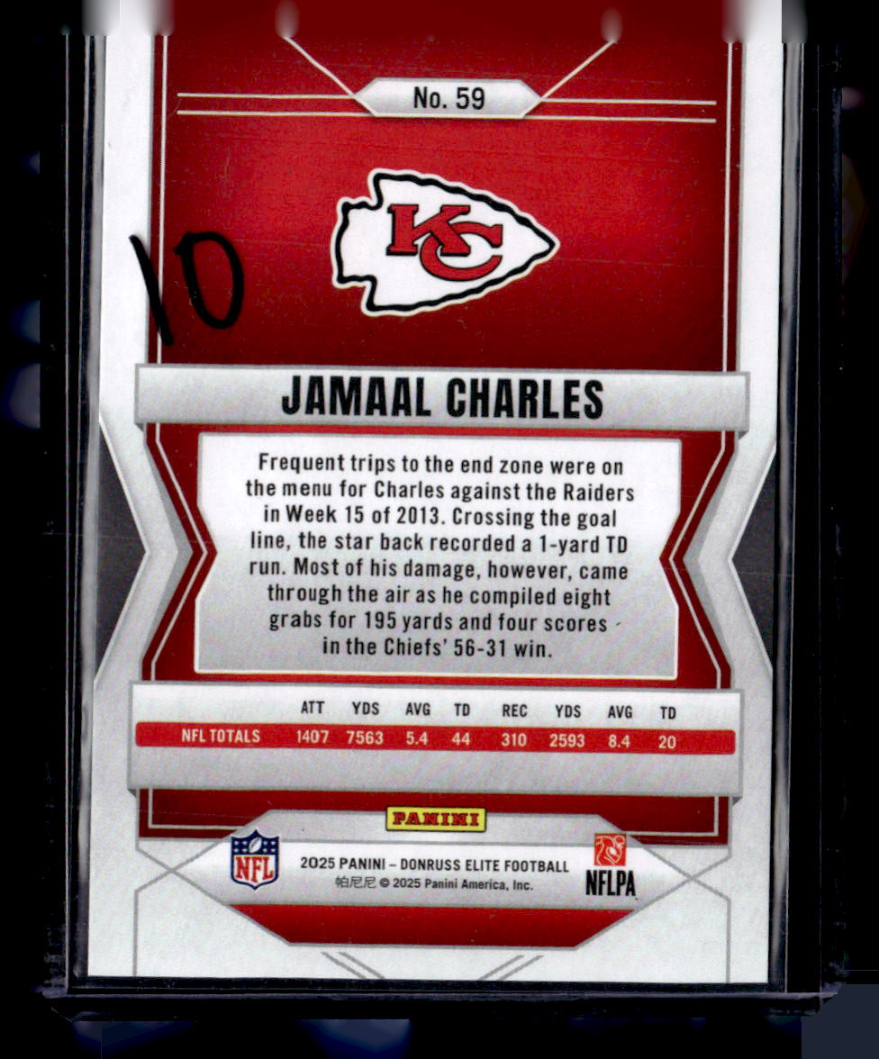 2025 Donruss Elite #59 Jamaal Charles /25
