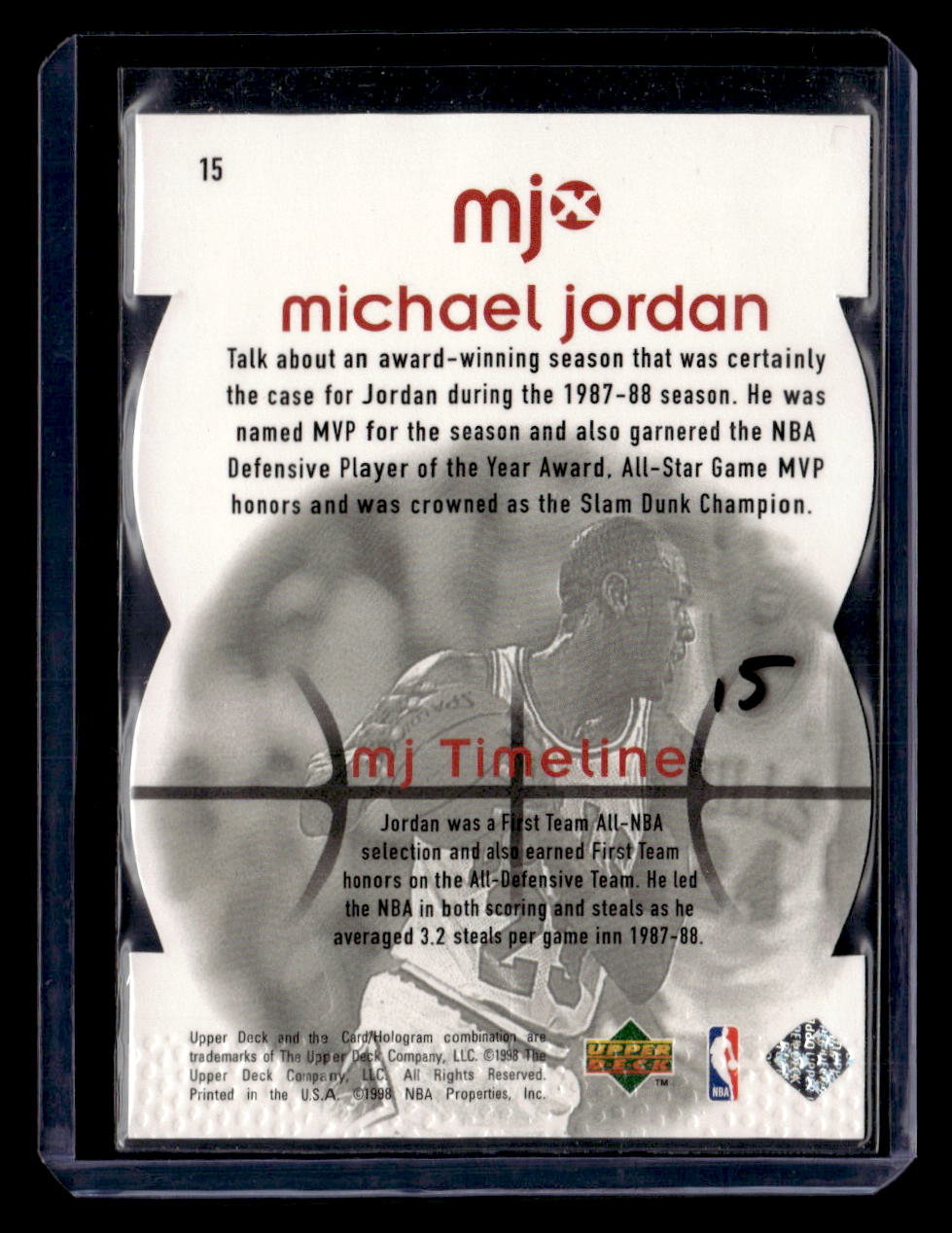 1998 Upper Deck MJx #15 Michael Jordan Timepieces Red #/2300