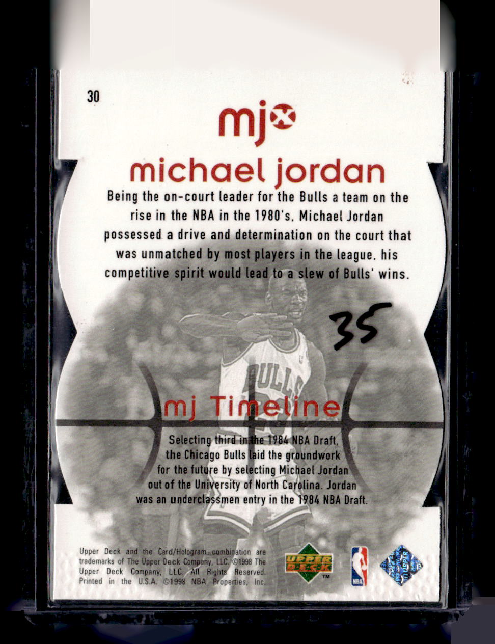1998 Upper Deck MJx #30 Michael Jordan Timepieces Red #/2300