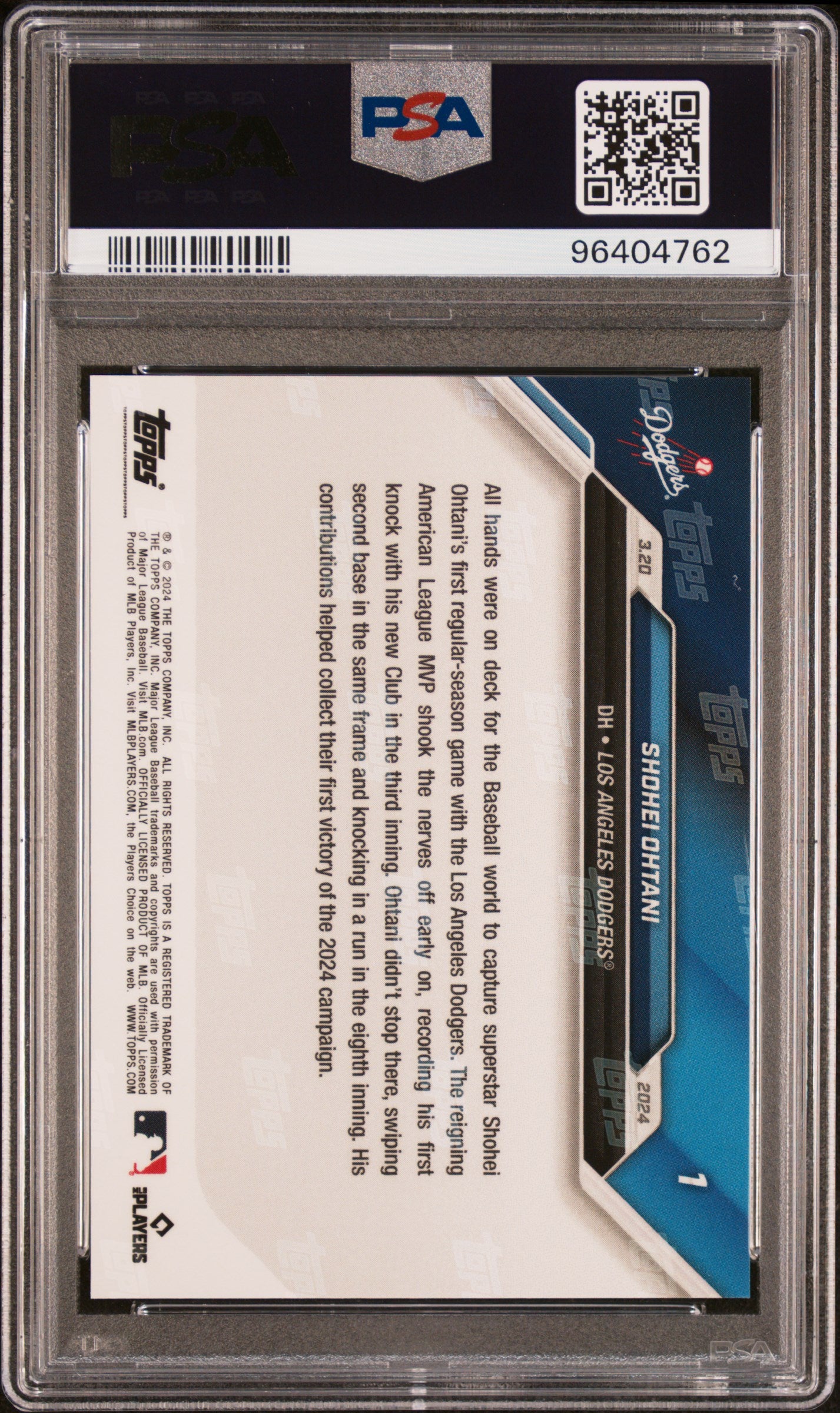 2024 Topps Now #1 Shohei Ohtani PSA 9 96404762