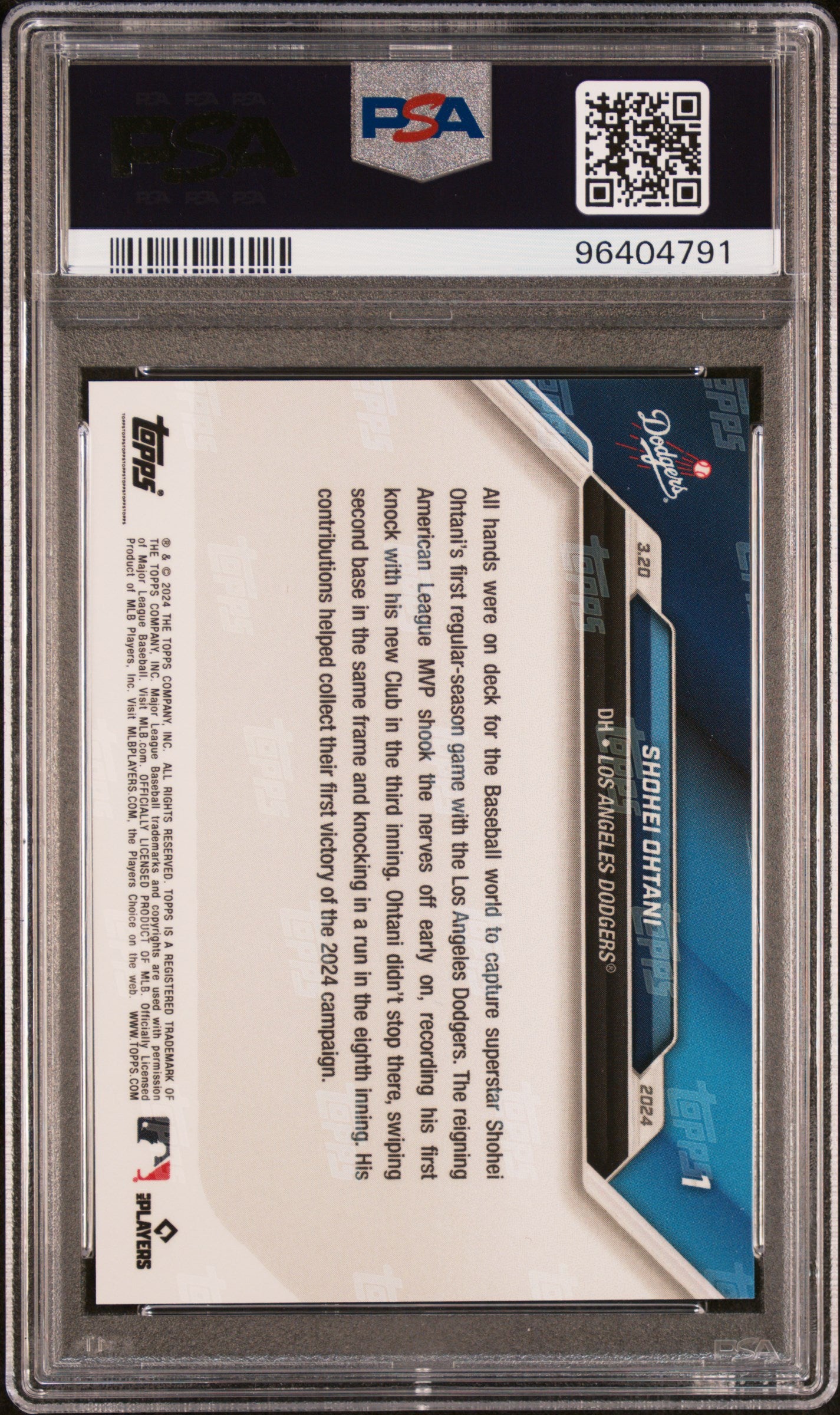 2024 Topps Now #1 Shohei Ohtani PSA 10 96404791
