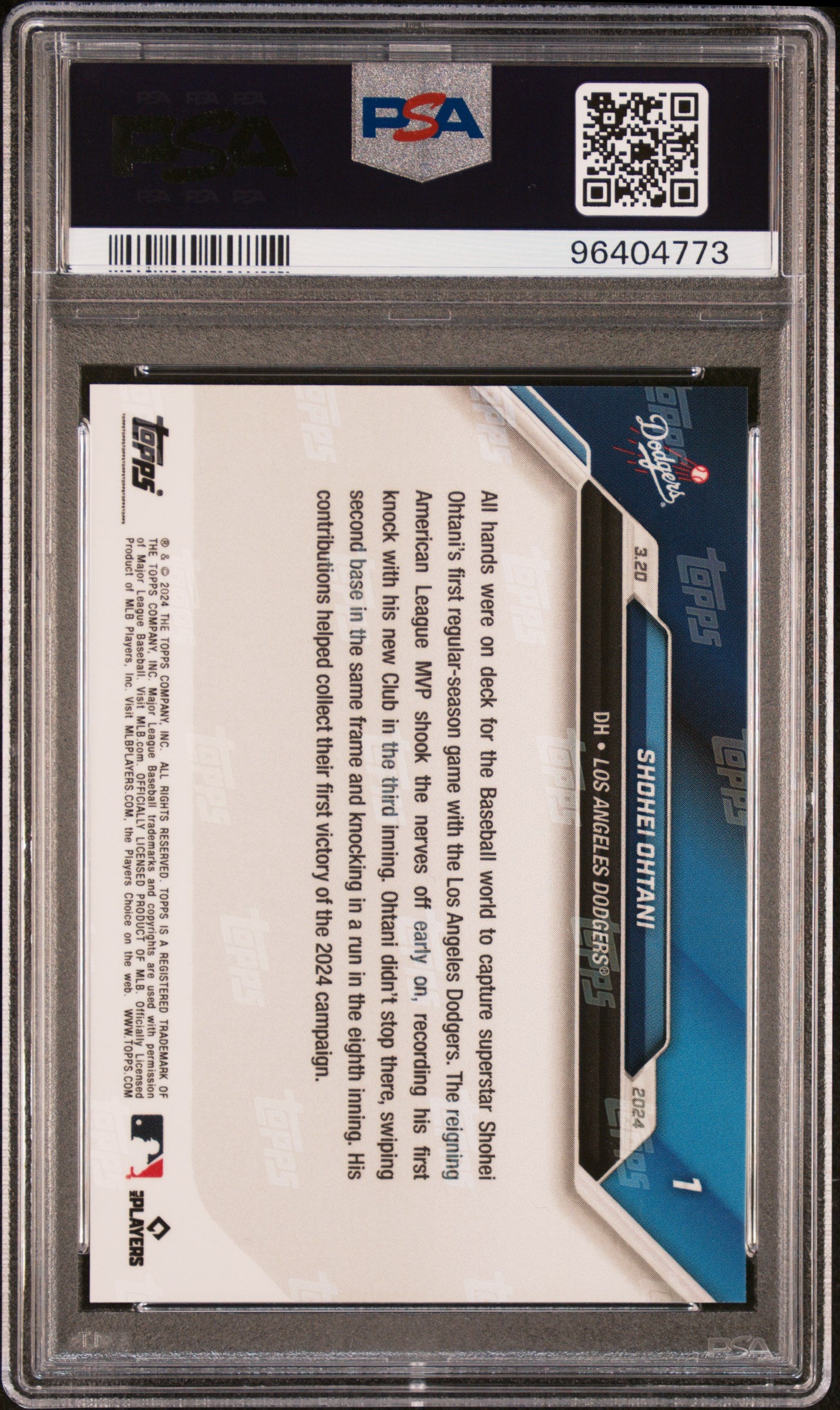 2024 Topps Now #1 Shohei Ohtani PSA 10 96404773
