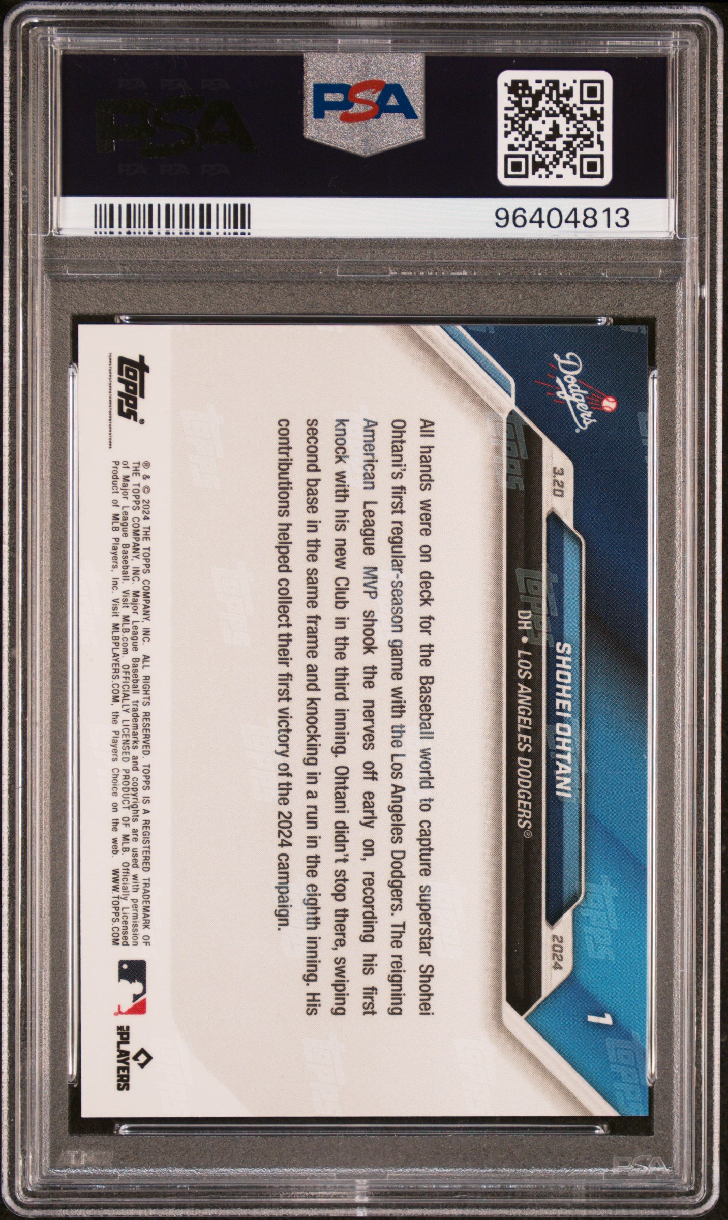 2024 Topps Now #1 Shohei Ohtani PSA 10 96404813