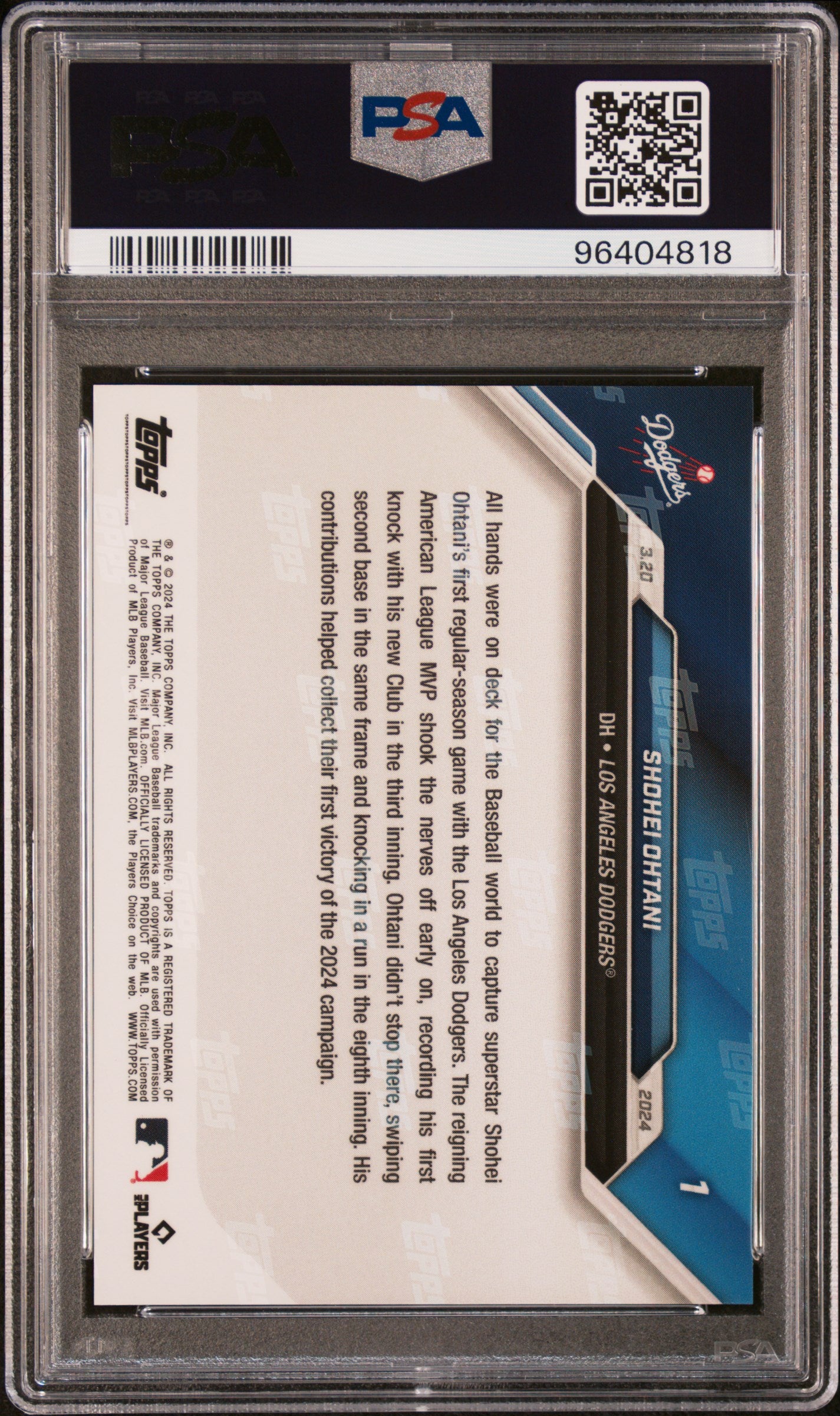 2024 Topps Now #1 Shohei Ohtani PSA 10 96404818
