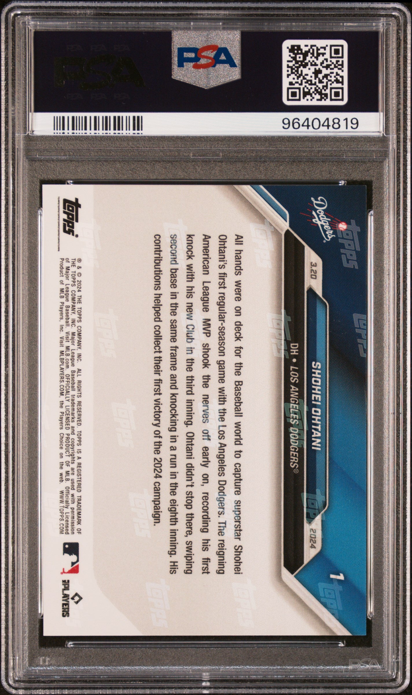 2024 Topps Now #1 Shohei Ohtani PSA 10 96404819