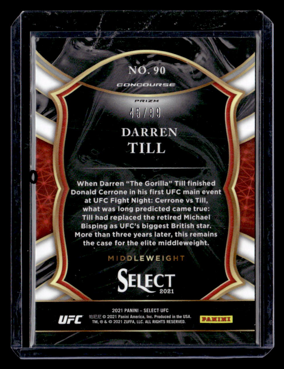 2021 Panini Select #90 Darren Till Concourse Level Red #/99