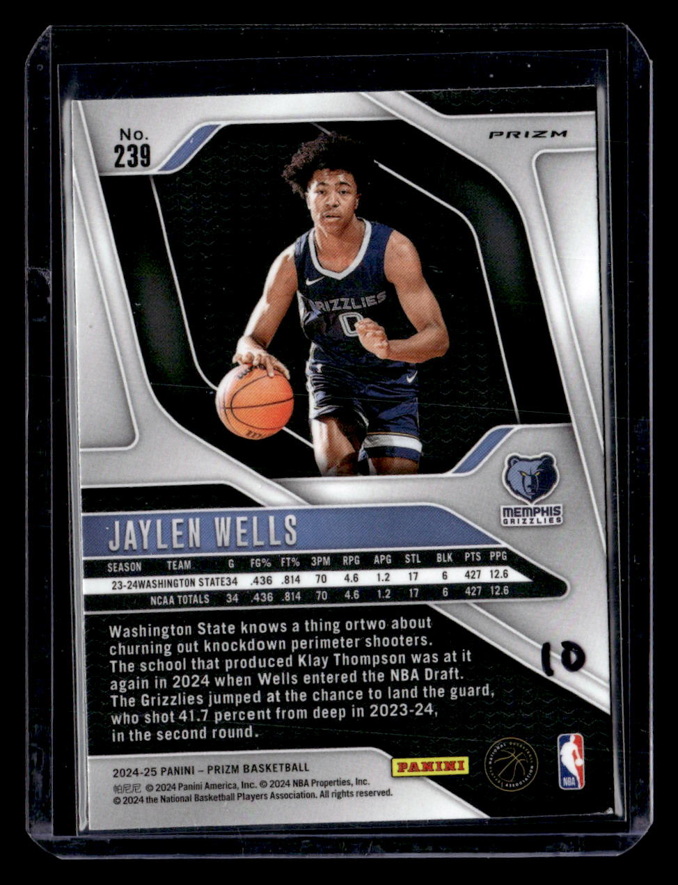 2024-25 Panini Prizm #239 Jaylen Wells Silver