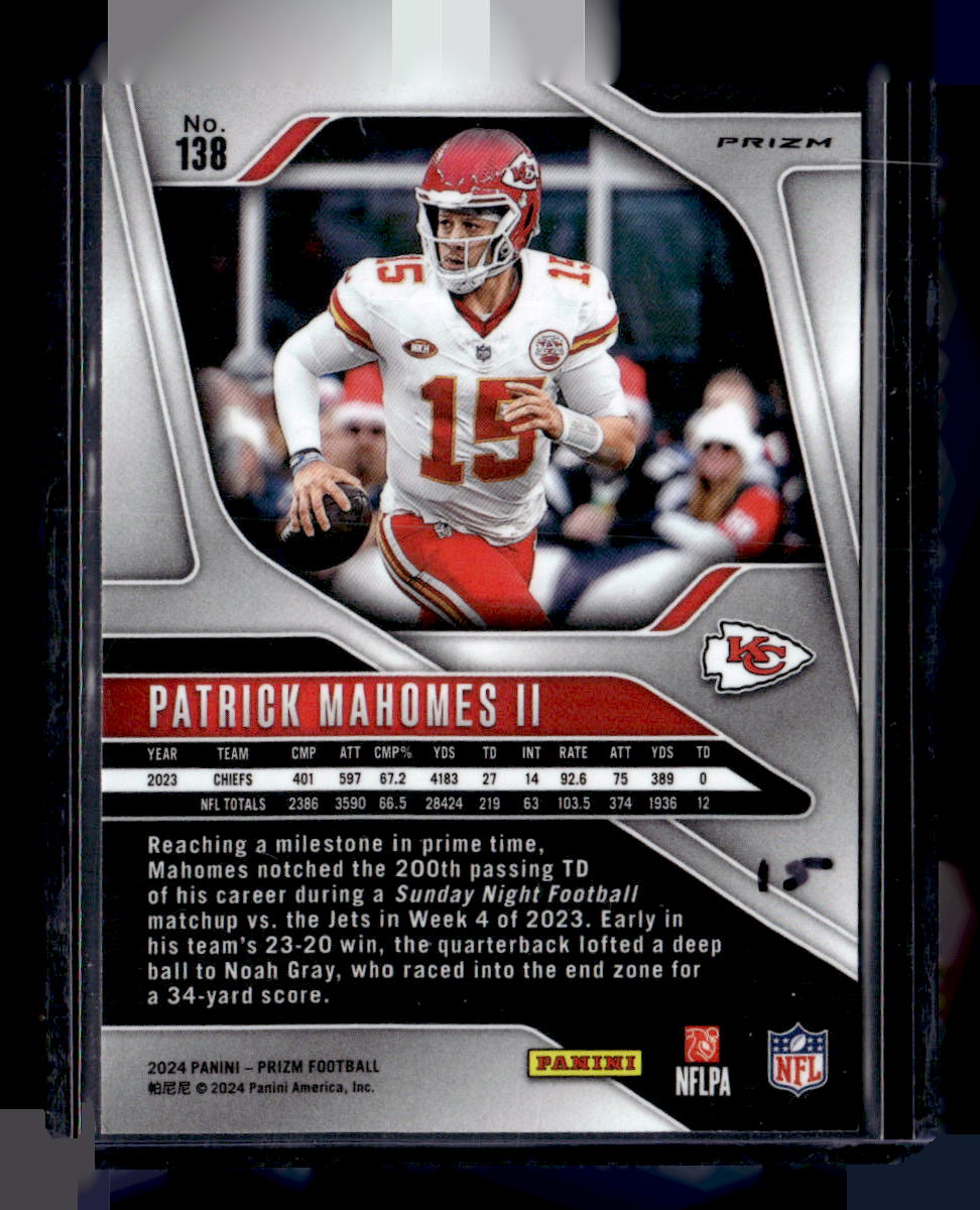 2024 Panini Prizm #138 Patrick Mahomes II Silver