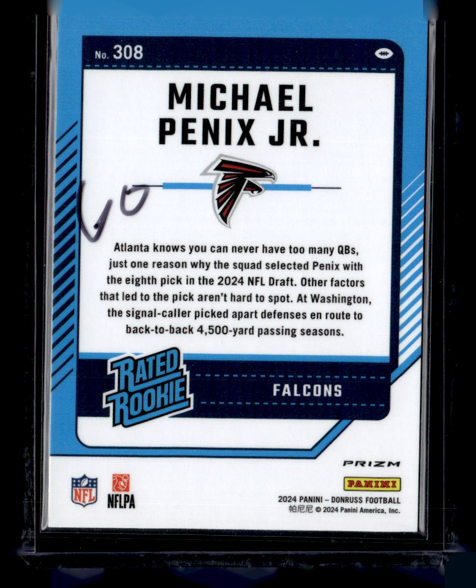 2024 Donruss #308 Michael Penix Jr. Optic Rated Rookies Preview Red Wave