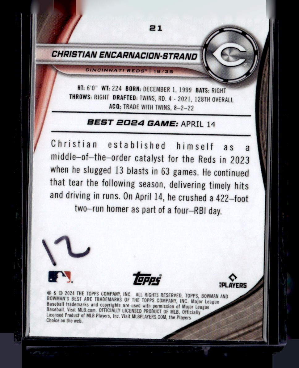 2024 Bowman's Best #21 Christian Encarnacion-Strand Refractors