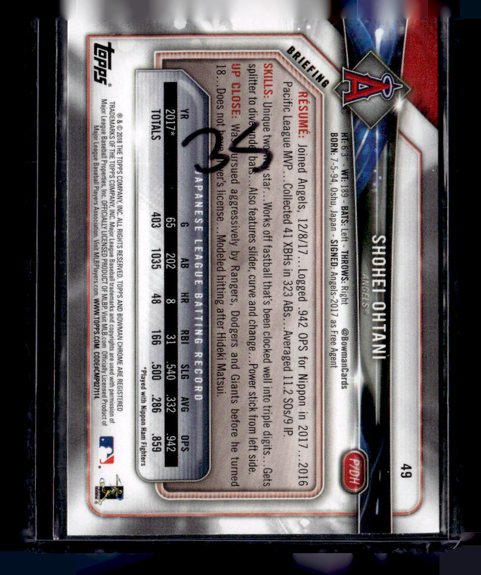 2018 Bowman #49 Shohei Ohtani