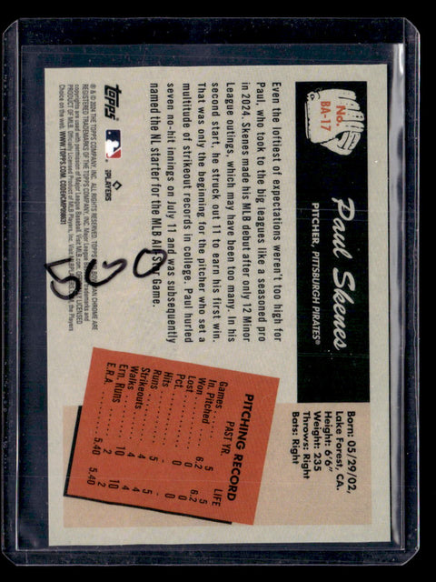 2024 Bowman's Best #BA-17 Paul Skenes 1955 Bowman Anime