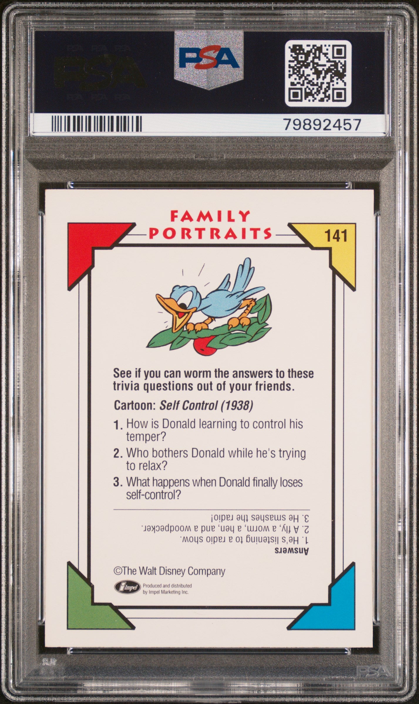 1991 Impel Disney Collector Cards #141 Self Control Disney Collector Cards PSA 10