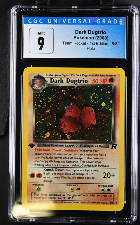 2000 Team Rocket - 1st Ed. #6/82 Dark Dugtrio CGC 9