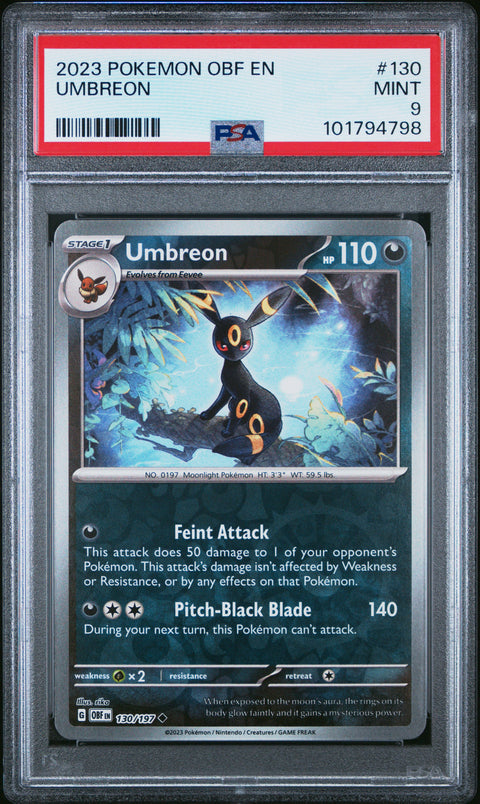 2023 Pokemon Obf En-Obsidian Flames #130 Umbreon PSA 9