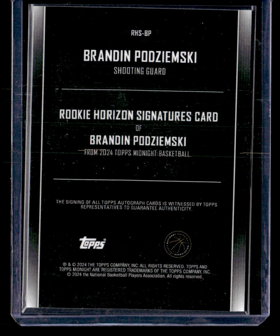 2023-24 Topps Midnight #RHS-BP Brandin Podziemski Rookie Horizon Signatures