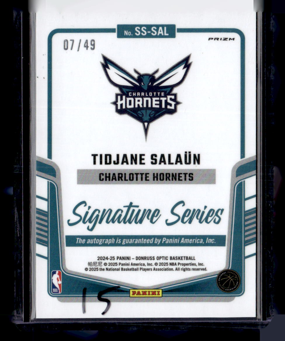 2024-25 Donruss Optic #SS-SAL Tidjane Salaun Signature Series Green #/49