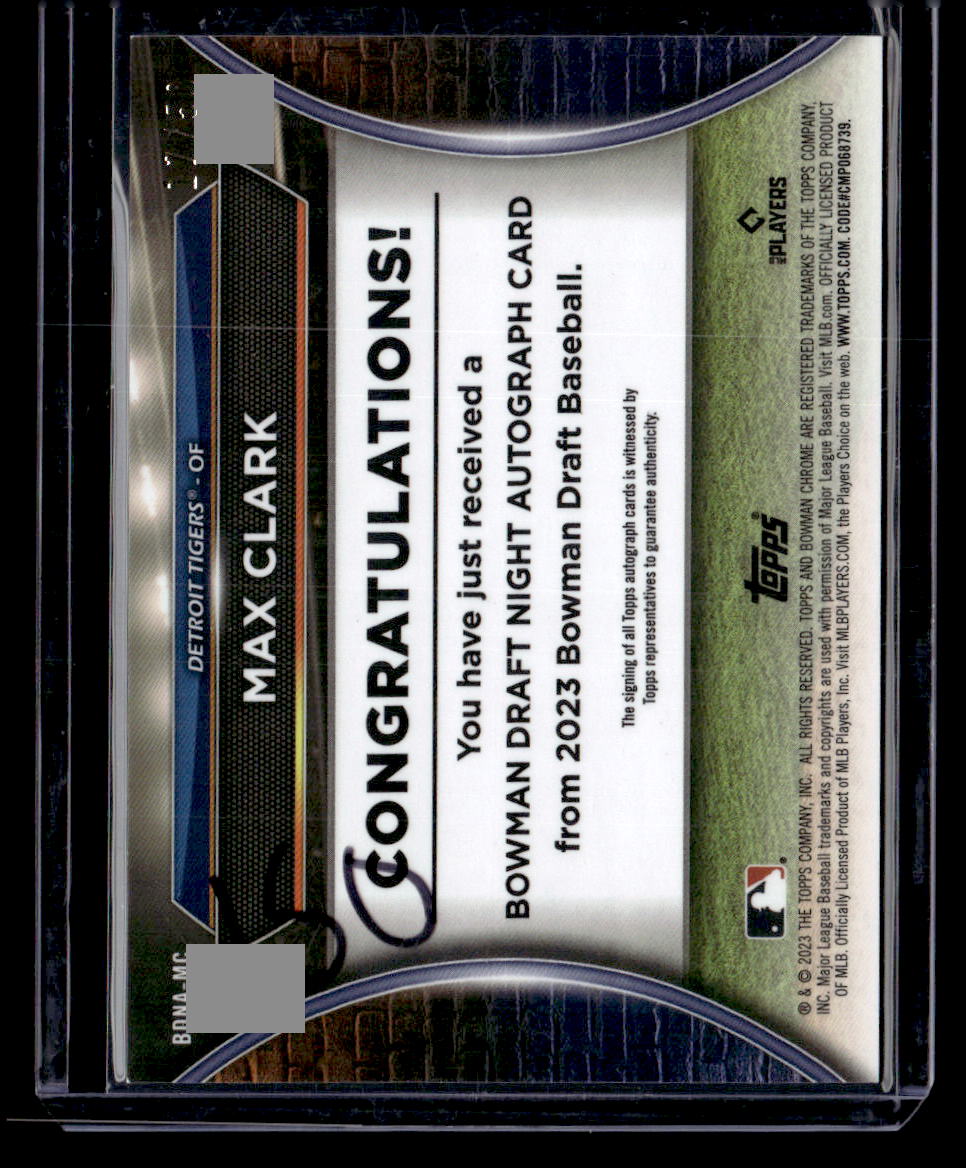 2023 Bowman Draft #BDNA-MC Max Clark Autographs Gold Refractor #/50