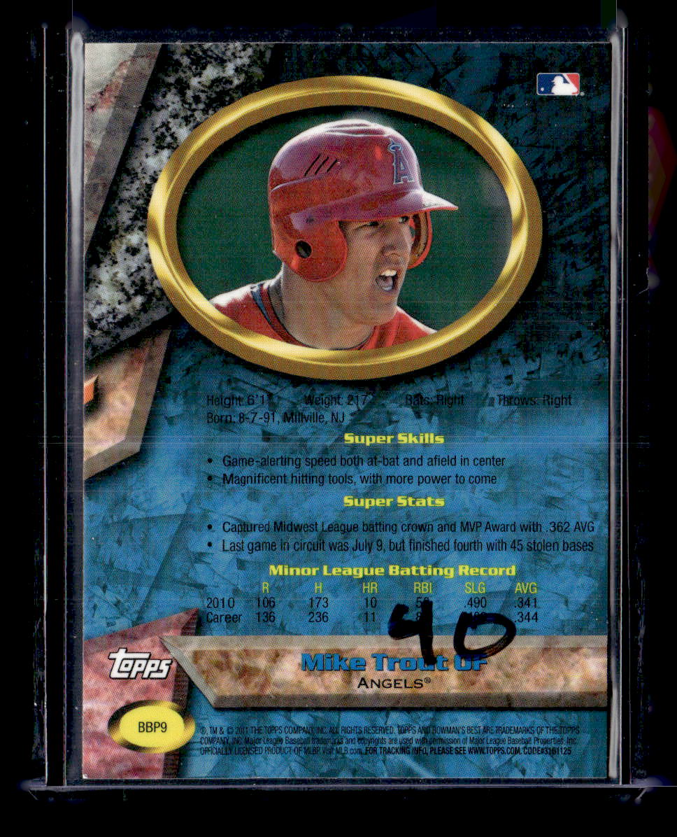 2011 Bowman #BBP9 Mike Trout Bowman's Best Prospects