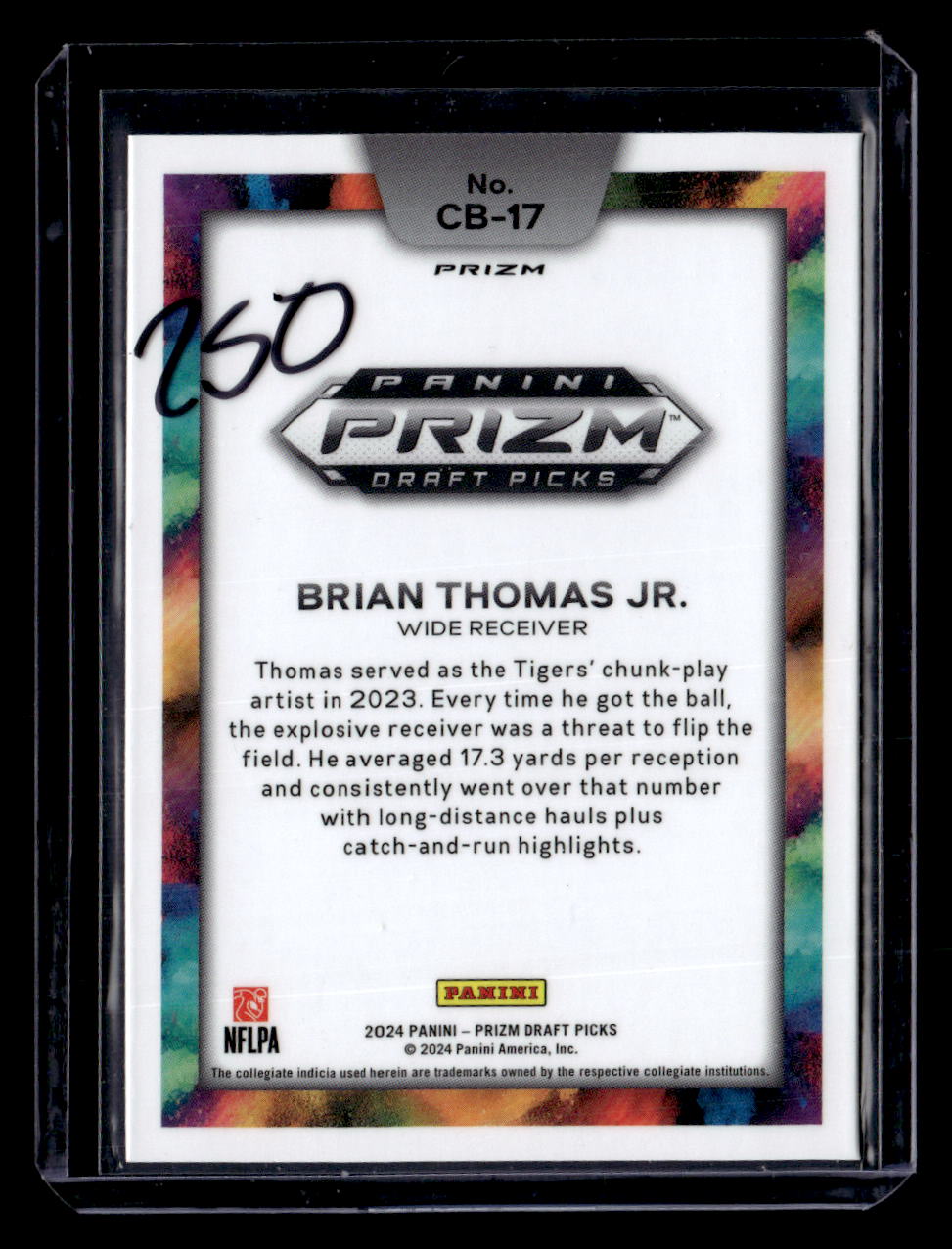 2024 Panini Prizm Draft Picks #CB-17 Brian Thomas Jr. Colorblast Black