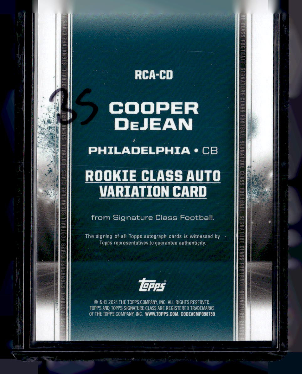 2024 Topps Signature Class #RCA-CD Cooper DeJean Rookie Class Auto Variation