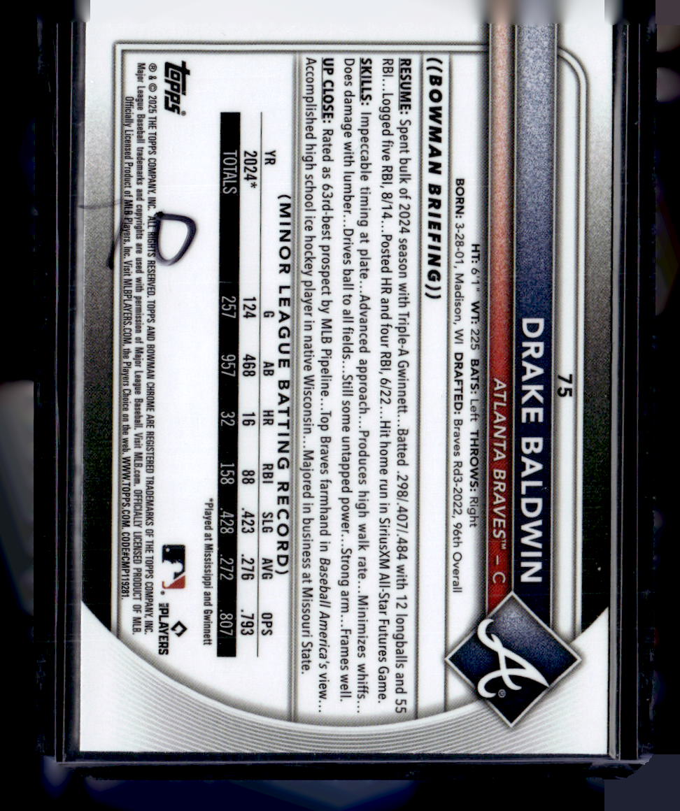 2025 Bowman Chrome #75 Drake Baldwin