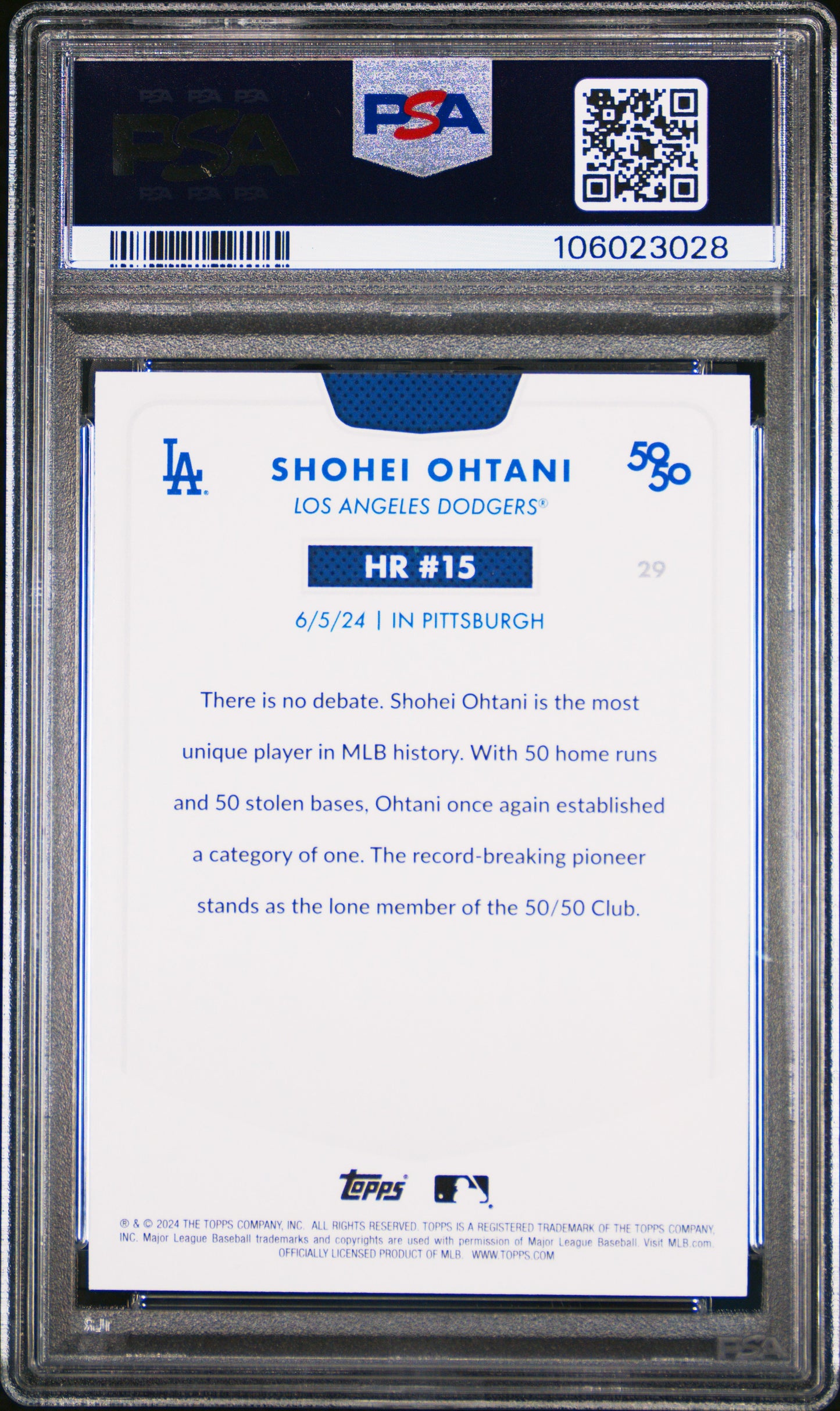 2024 Topps 50/50 Shohei Ohtani #29 Shohei Ohtani PSA 10 106023028