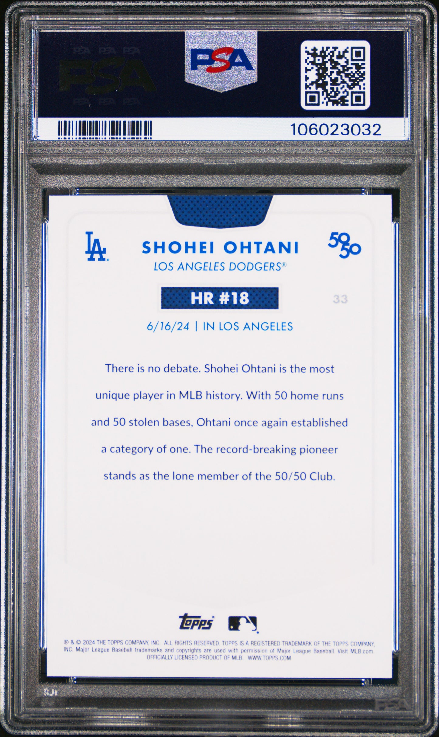 2024 Topps 50/50 Shohei Ohtani #33 Shohei Ohtani PSA 10 106023032