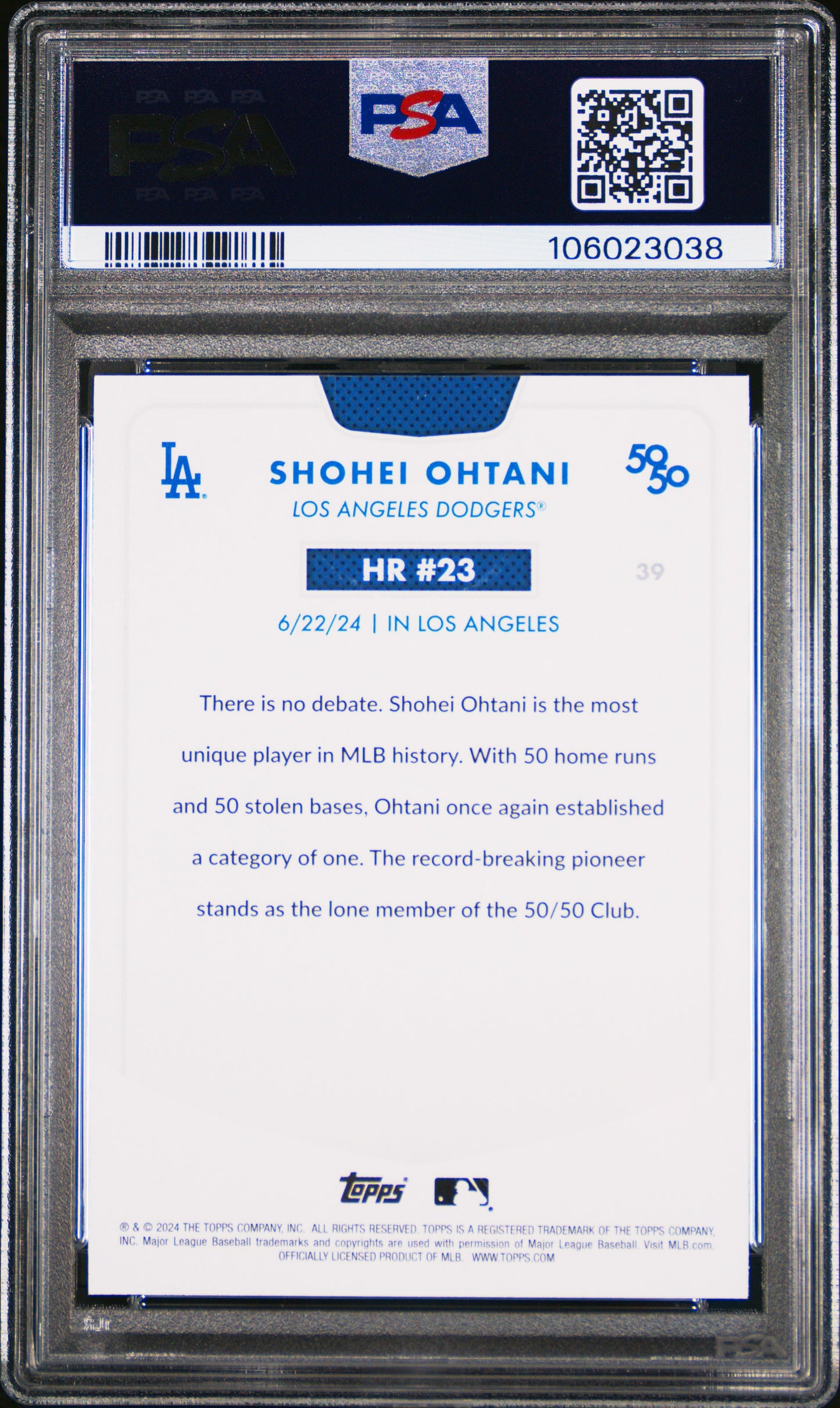 2024 Topps 50/50 Shohei Ohtani #39 Shohei Ohtani PSA 10 106023038
