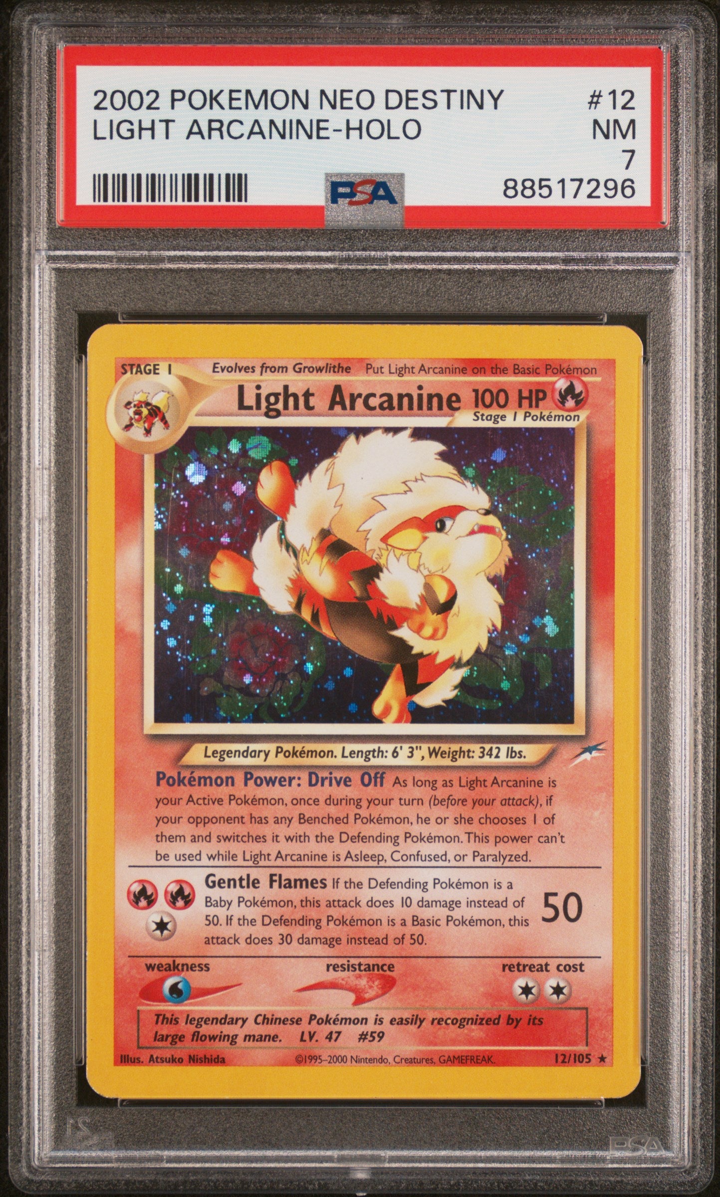 2002 Pokemon Neo Destiny Light Arcanine-Holo #12 PSA 7 Aloha Card Shop 2002 Pokemon Neo Destiny Light Arcanine-Holo #12 PSA 7 Aloha Card Shop