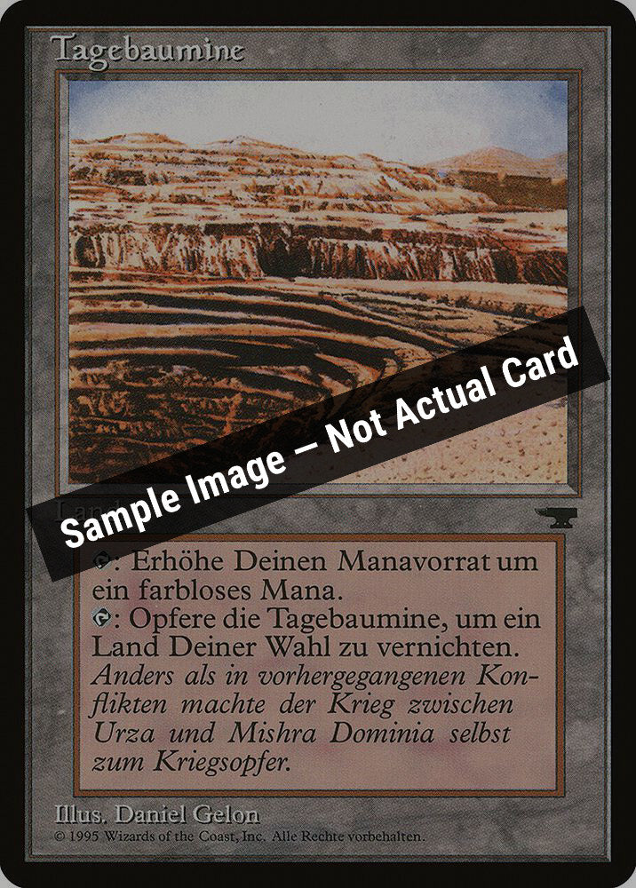 Magic,Renaissance,Strip Mine (German) - "Tagebaumine",Normal,Heavily Played — Sample Image, Not Actual Card
