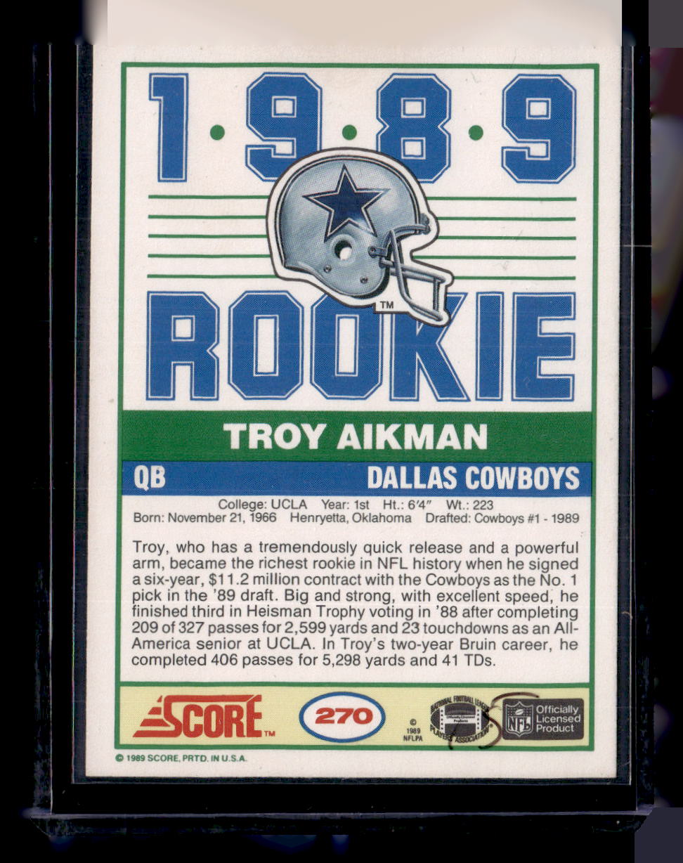 1989 Score #270 Troy Aikman