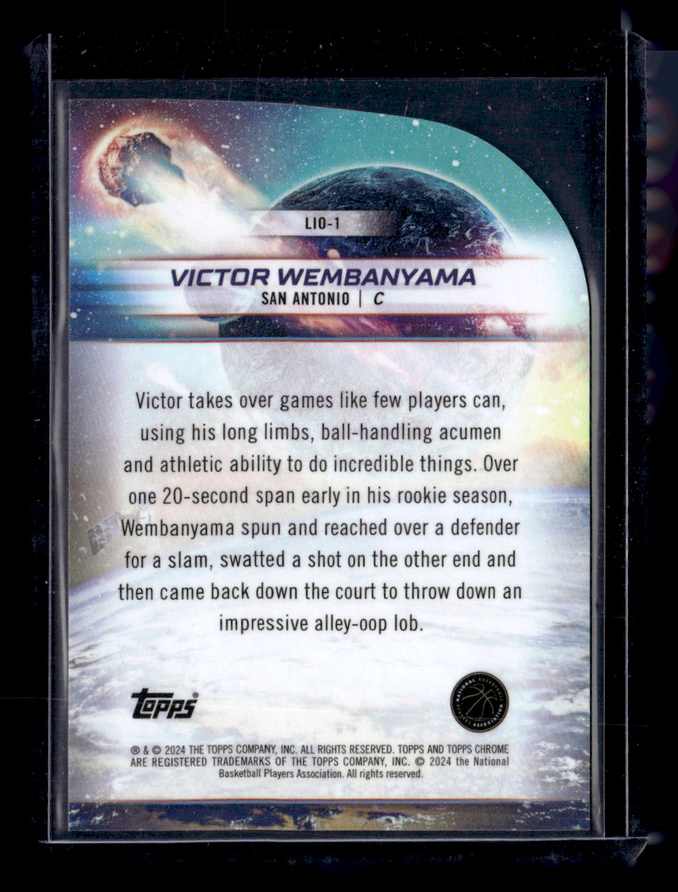 2023-24 Topps Chrome Cosmic #LIO-1 Victor Wembanyama Launched Into Orbit