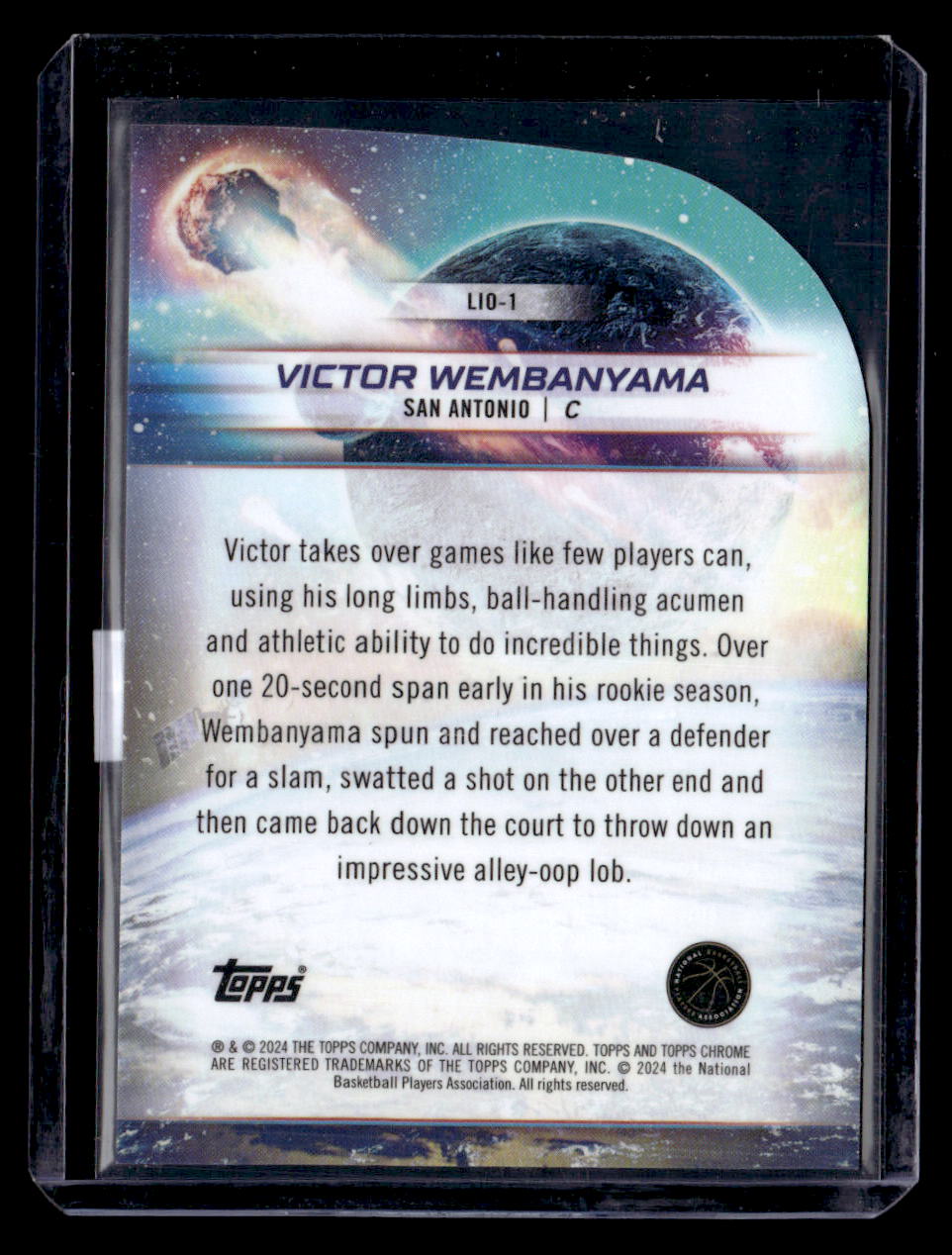 2023-24 Topps Chrome Cosmic #LIO-1 Victor Wembanyama Launched Into Orbit