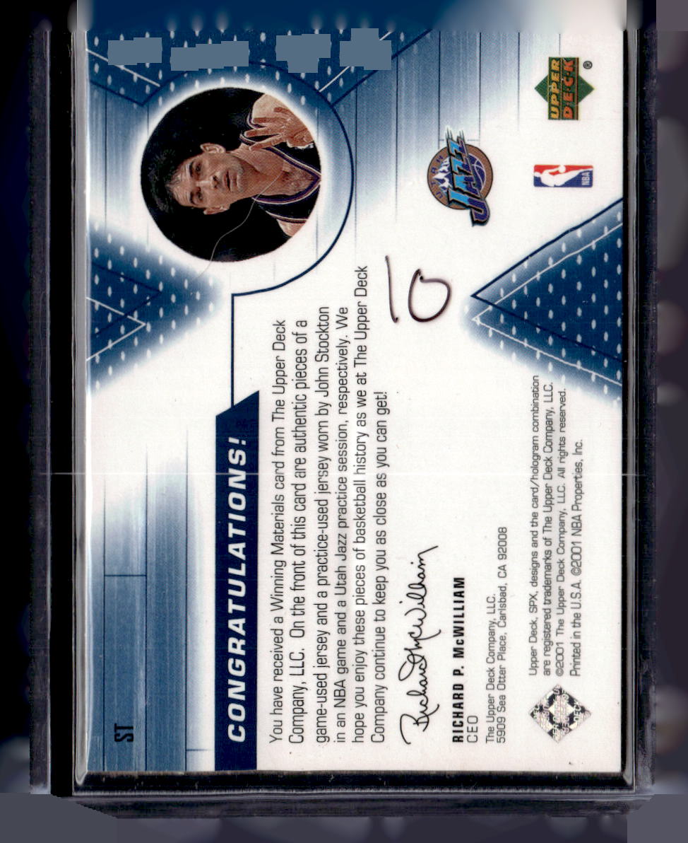 2001-02 SPx #ST John Stockton Winning Materials