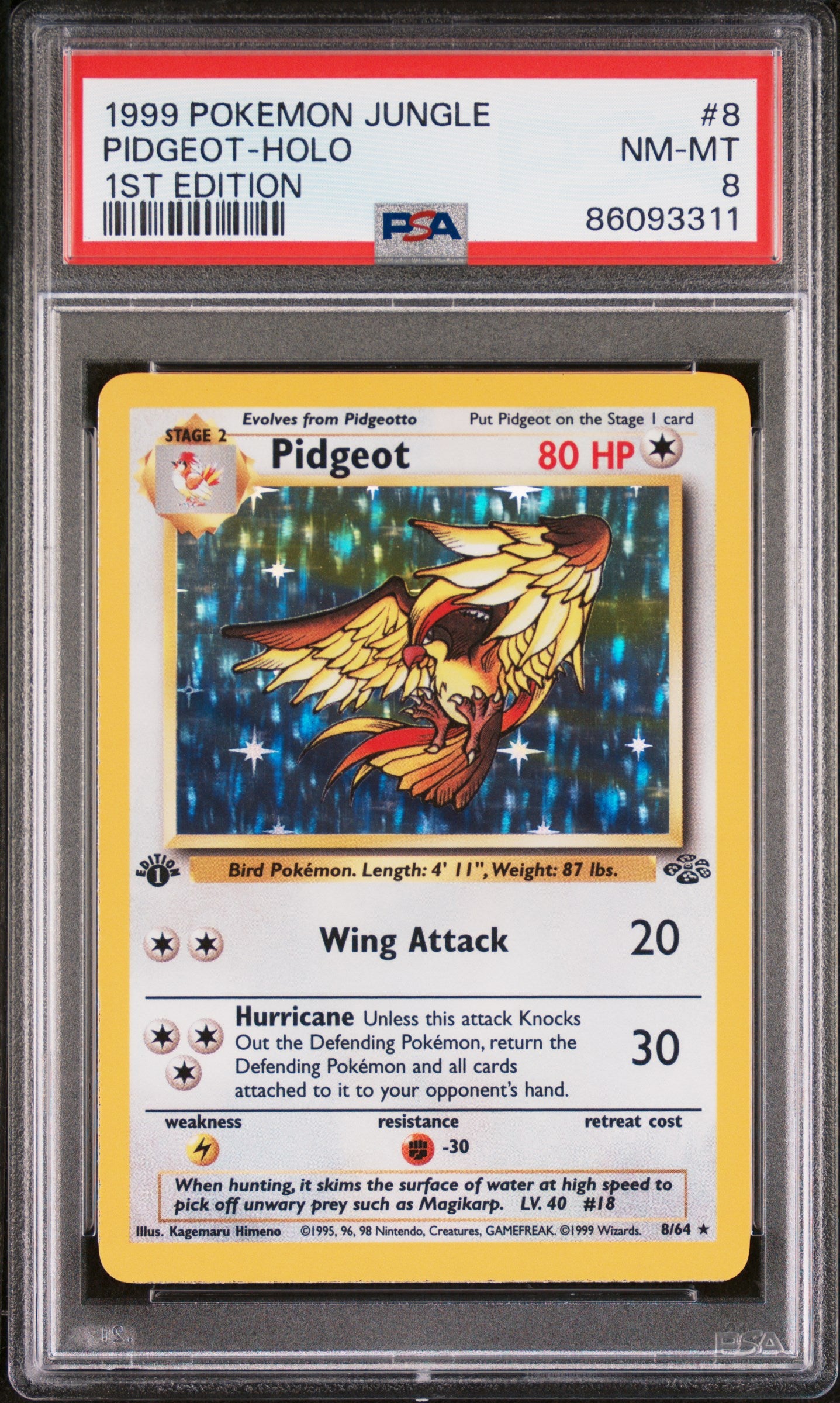 1999 Pokemon Jungle Pidgeot-Holo #8 PSA 8 – Aloha Card Shop
