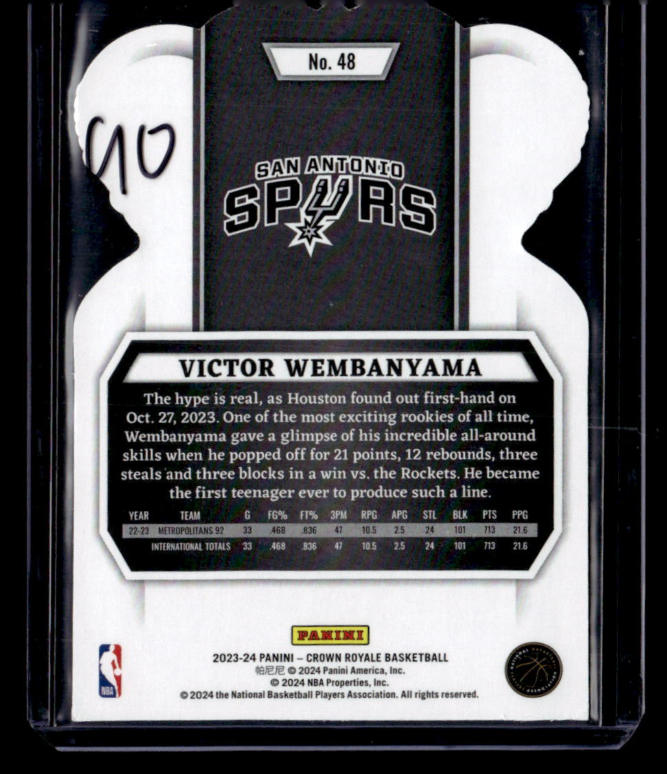 2023-24 Panini Crown Royale #48 Victor Wembanyama International Red