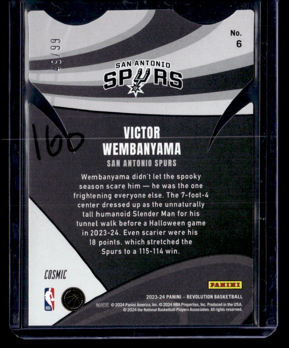 2023-24 Panini Revolution #6 Victor Wembanyama Liftoff! Cosmic #/99