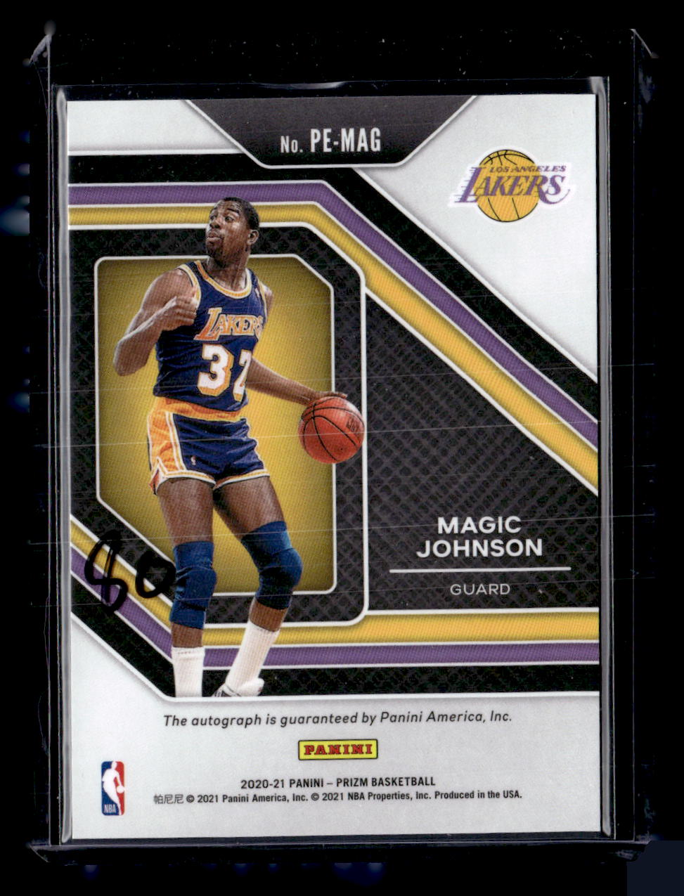 2020-21 Panini Prizm #PE-MAG Magic Johnson Penmanship