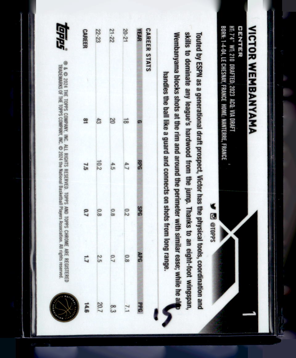 2023-24 Topps Chrome #1 Victor Wembanyama