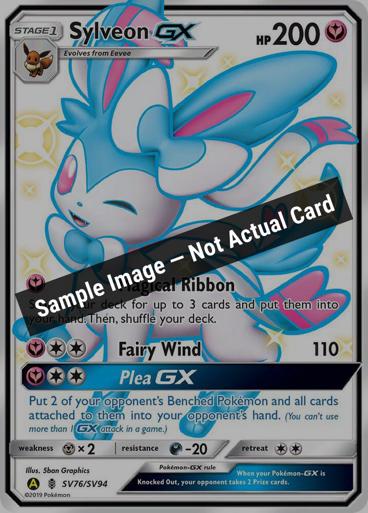 Pokemon,Hidden Fates: Shiny Vault,Sylveon GX - SV76/SV94,Holofoil,Near Mint — Sample Image, Not Actual Card