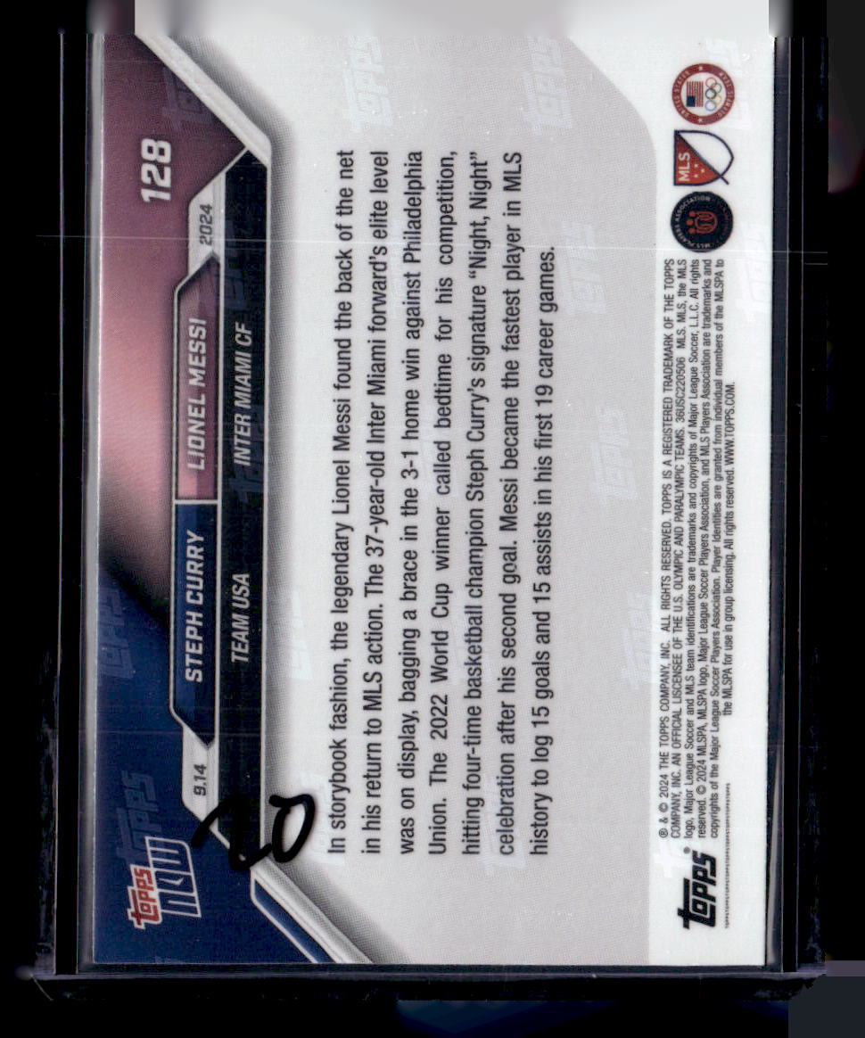2024 Topps Now MLS #128 Steph Curry / Lionel Messi PR110182