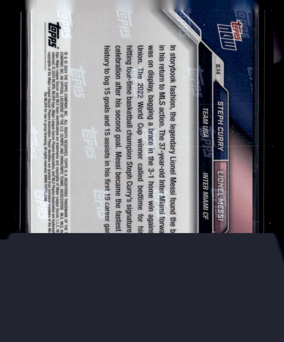 2024 Topps Now MLS #128 Steph Curry / Lionel Messi PR110182